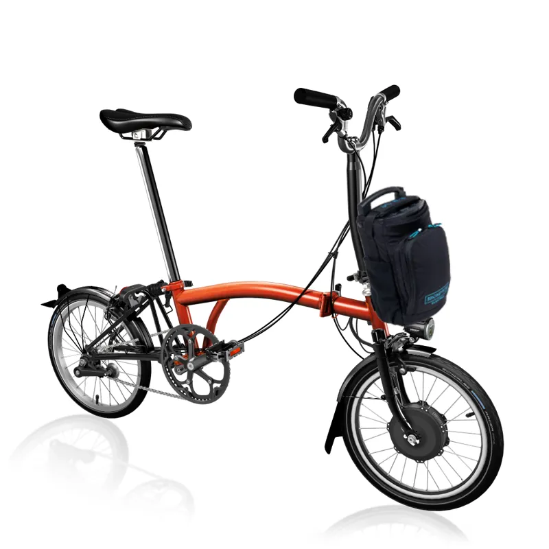 Brompton Electric C Line Urban Mid Folding Bike 2022 in Flame Lacquer